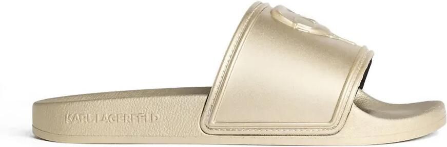 Karl Lagerfeld Slippers met logo-reliëf Goud