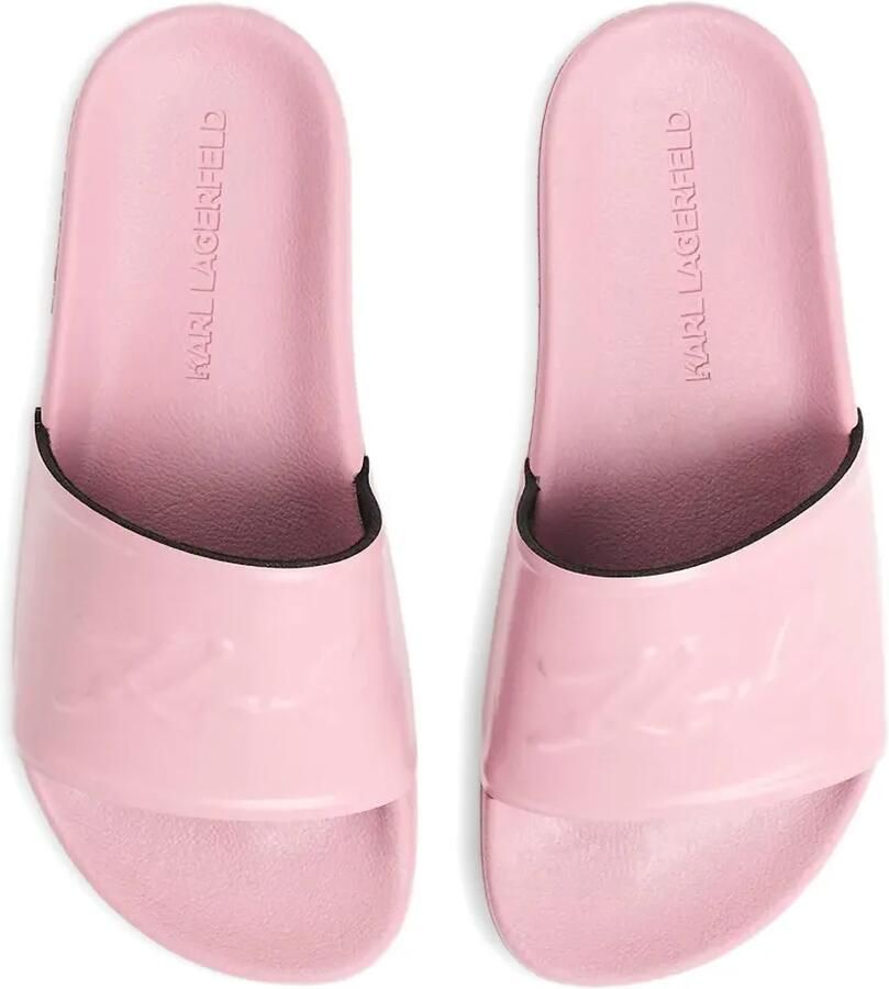 Karl Lagerfeld Slippers met logo-reliëf Roze - Foto 2