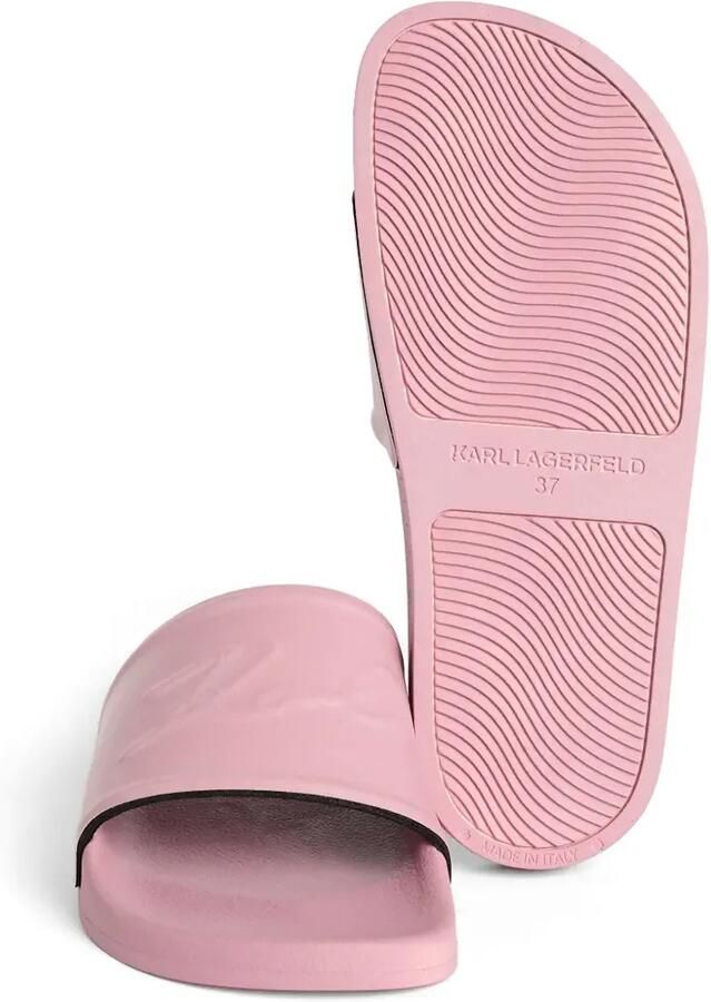 Karl Lagerfeld Slippers met logo-reliëf Roze - Foto 3