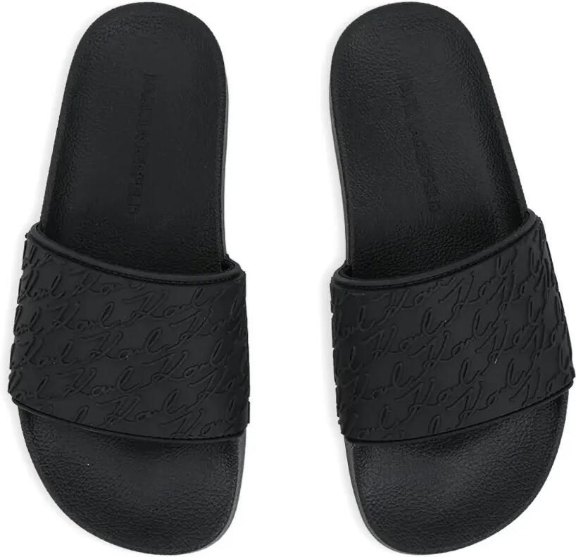Karl Lagerfeld Slippers met logo-reliëf Zwart - Foto 2