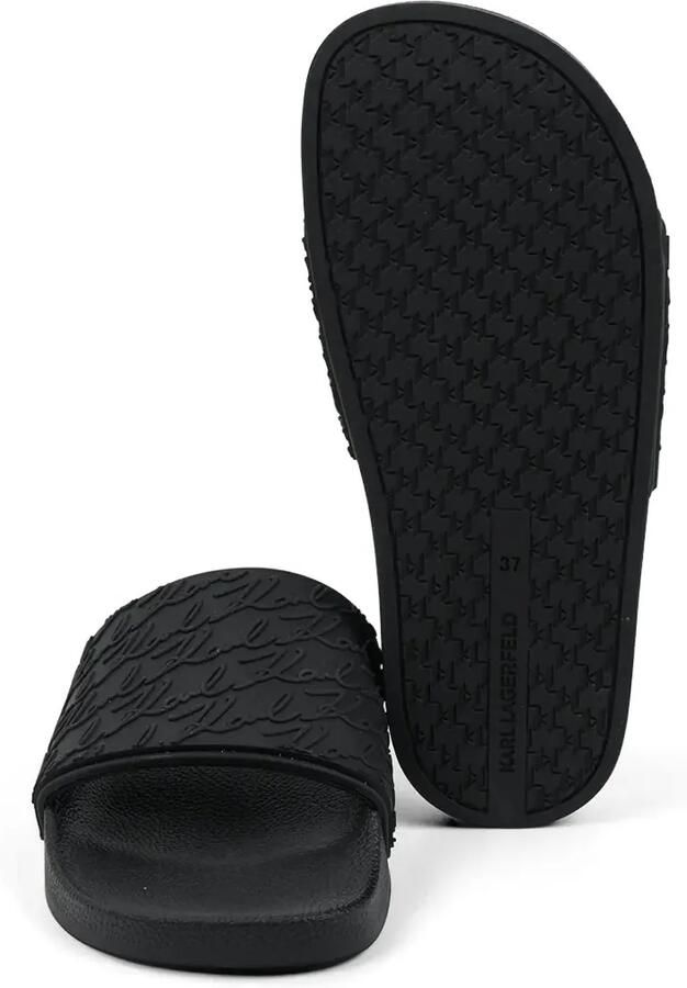 Karl Lagerfeld Slippers met logo-reliëf Zwart - Foto 3