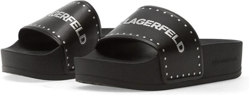Karl Lagerfeld Slippers met studs en logoprint Zwart - Foto 5