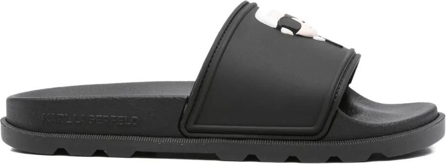 Karl Lagerfeld Slippers verfraaid met logo Zwart