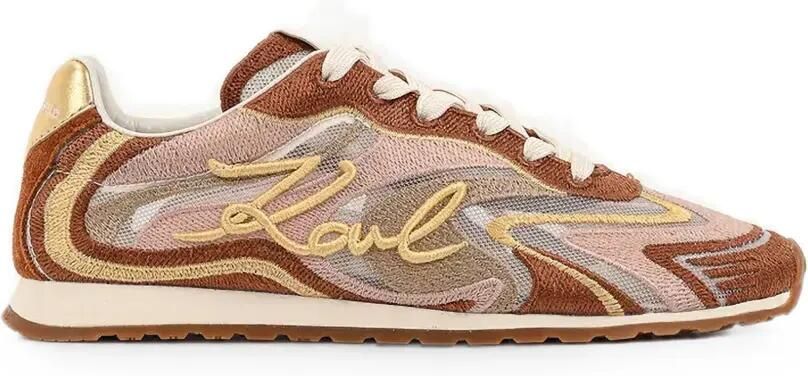 Karl Lagerfeld Sneakers met geborduurd logo Bruin