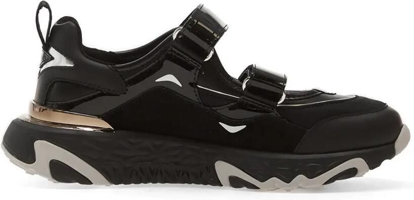 Karl Lagerfeld Sneakers met klittenband en gelakte afwerking Zwart