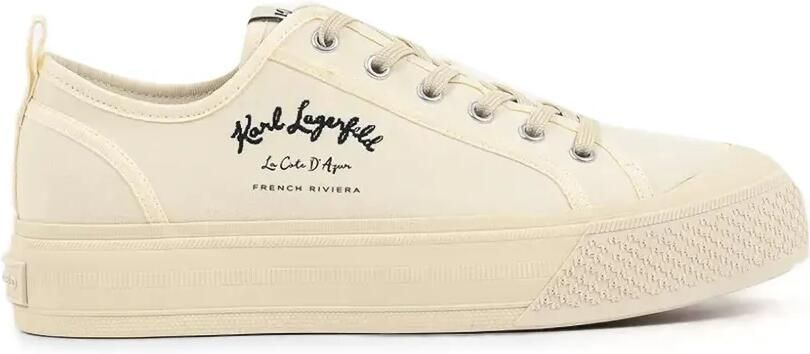 Karl Lagerfeld Sneakers met logoprint en plateauzool Beige
