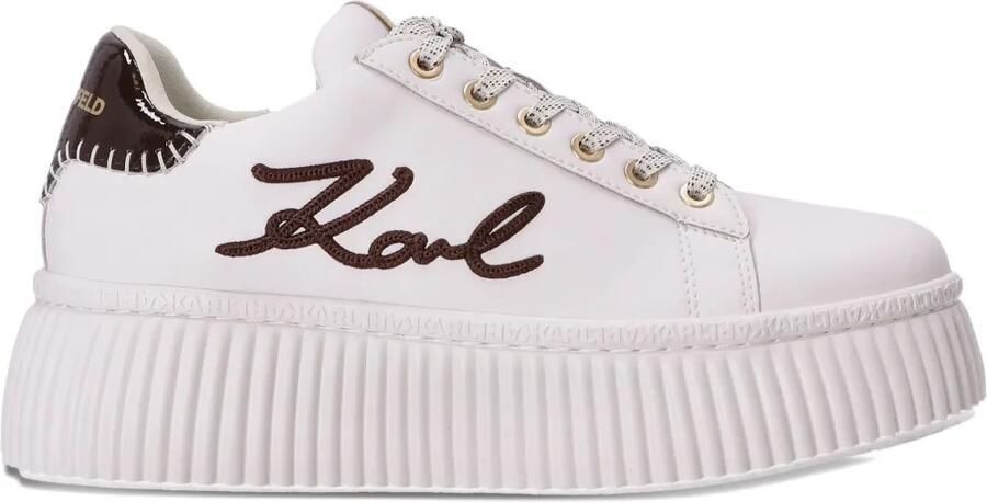 Karl Lagerfeld Sneakers met plateauzool en logo Wit
