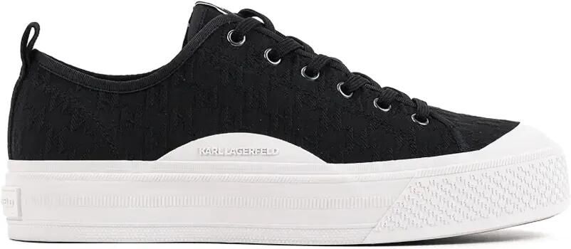 Karl Lagerfeld Sneakers met plateauzool en monogram-jacquard Zwart