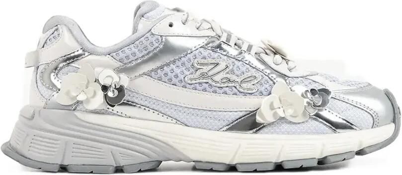 Karl Lagerfeld Sneakers met vlakken en bloemapplicatie Grijs
