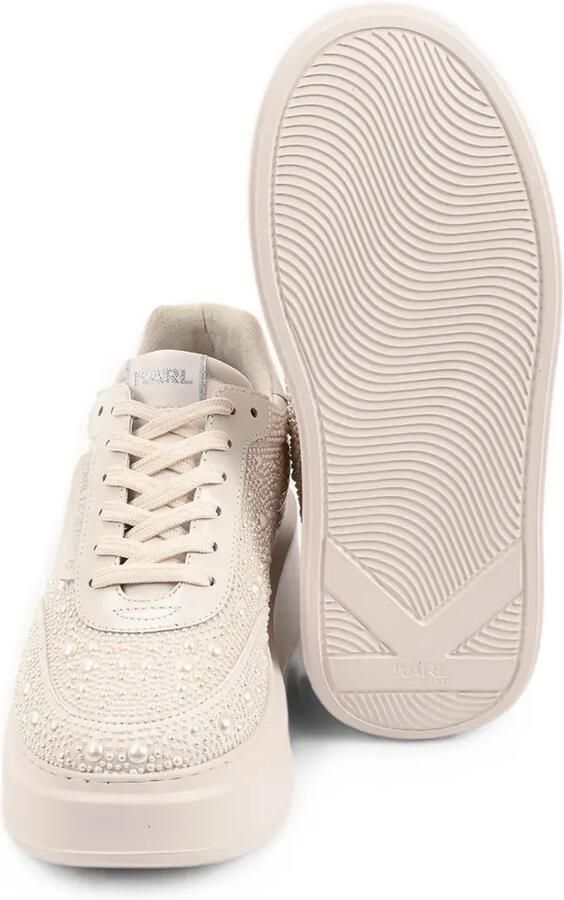Karl Lagerfeld Sneakers verfraaid met imitatieparels en chunky zool Beige