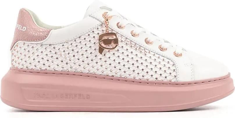 Karl Lagerfeld Sneakers verfraaid met kristallen Wit