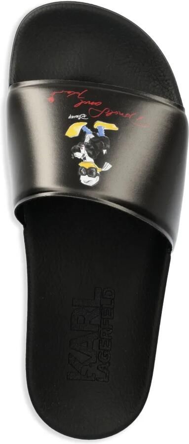 Karl Lagerfeld Teenslippers met Karl-patroon Zwart - Foto 3