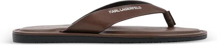 Karl Lagerfeld Teenslippers met logoprint Bruin