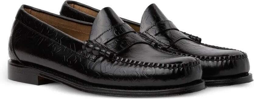 Karl Lagerfeld x G.H Bass leren loafers met reliëf Zwart - Foto 5