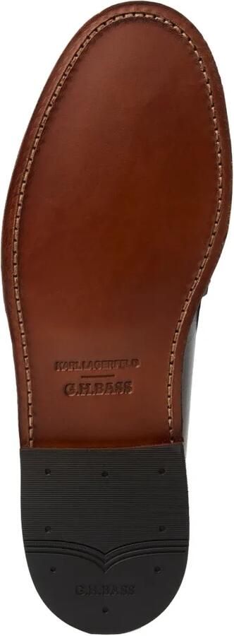 Karl Lagerfeld x G.H Bass leren loafers met reliëf Zwart - Foto 3