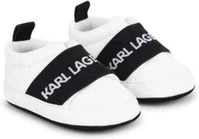 Karl Lagerfeld Kids Broek met intarsia logo Wit