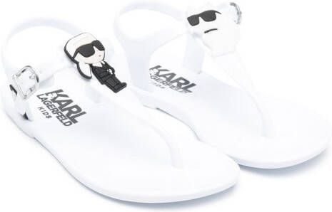 Karl Lagerfeld Kids Glanzende sandalen Wit