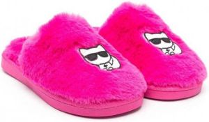 Karl Lagerfeld Kids K ikonik slippers met patchdetail Roze