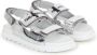 Karl Lagerfeld Kids Metallic sandalen met logoprint Grijs - Thumbnail 1