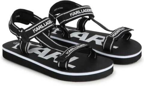 Karl Lagerfeld Kids Sandalen met open neus en logoprint Zwart