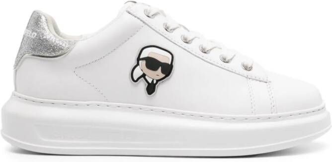 Karl Lagerfeld K Ikonik Kapri leren sneakers Wit