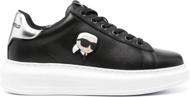 Karl Lagerfeld K Ikonik Kapri leren sneakers Zwart