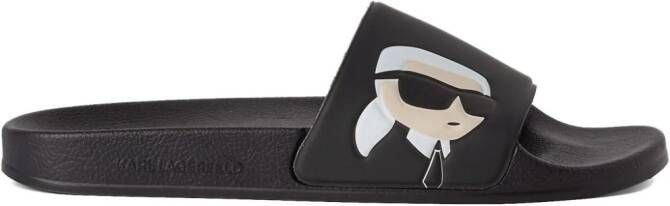 Karl Lagerfeld Ikon NFT badslippers Zwart