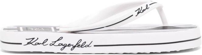 Karl Lagerfeld Kosta Karl teenslippers met logoprint Wit