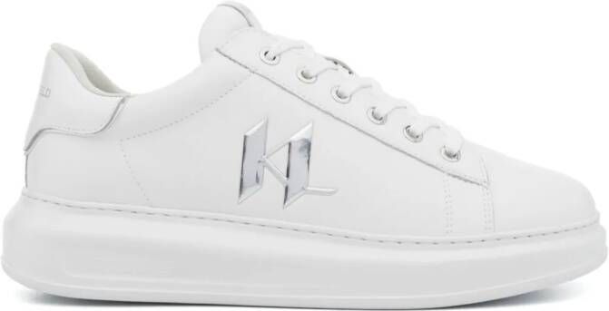 Karl Lagerfeld Leren sneakers met logopatch Wit