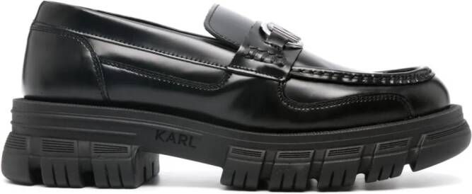 Karl Lagerfeld Loafers met logoplakkaat Zwart