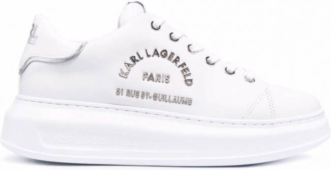 Karl Lagerfeld Low top sneakers dames rubber leerleer 40 Wit