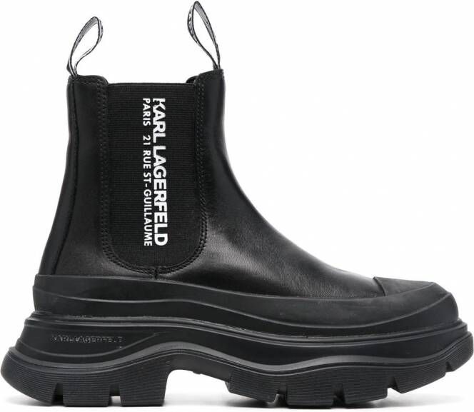 Karl Lagerfeld Chelsea laarzen met logoprint Zwart