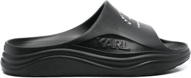Karl Lagerfeld Slippers met logoprint Zwart