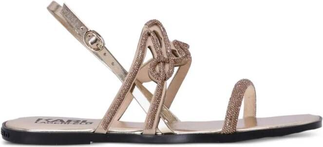 Karl Lagerfeld Olympia sandalen verfraaid met kristallen Goud