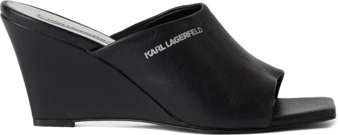 Karl Lagerfeld Rialto leren muiltjes 80 mm Zwart