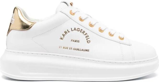 Karl Lagerfeld Rue St-Guillaume Kapri leren sneakers Wit