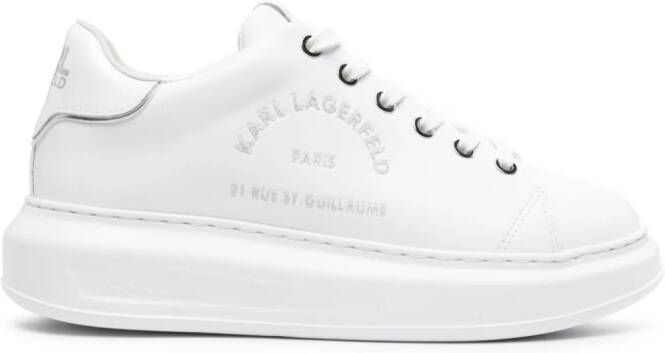 Karl Lagerfeld Rue St-Guillaume Kapri leren sneakers Wit