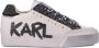Karl Lagerfeld Skool Max Karl Graffiti leren sneakers Beige - Thumbnail 1