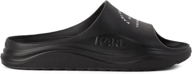 Karl Lagerfeld Skoona Maison slippers met logoprint Zwart
