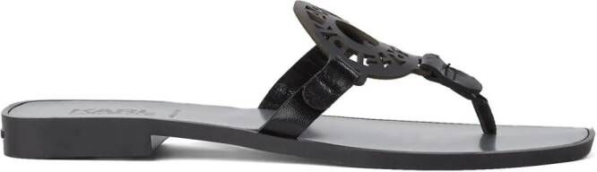 Karl Lagerfeld Ring sandalen met uitgesneden logo Zwart
