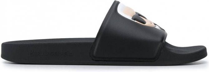 Karl Lagerfeld Slippers met logo Zwart