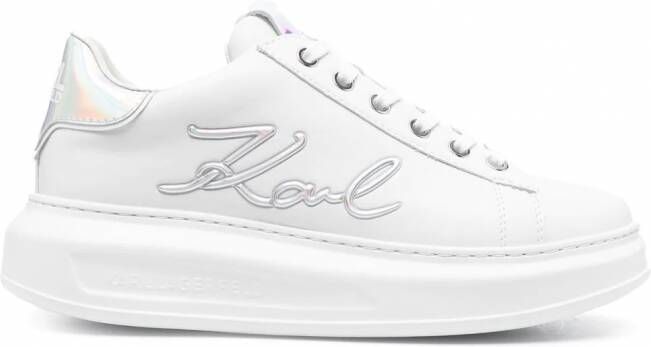 Karl Lagerfeld Sneakers met logo reliëf Wit
