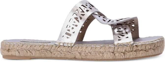 Karl Lagerfeld Souk Interlock espadrille slides Zilver