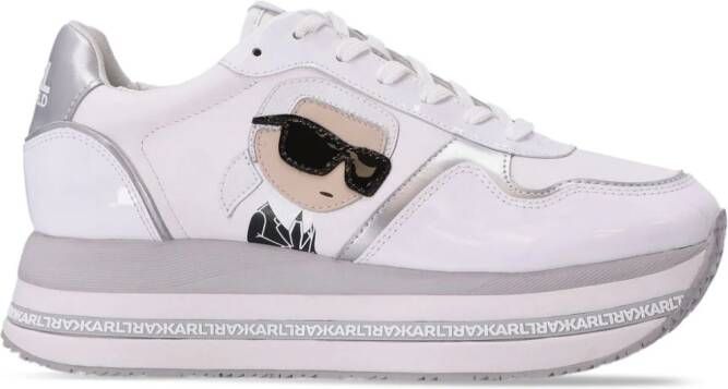 Karl Lagerfeld Velocita II sneakers met plateauzool Wit