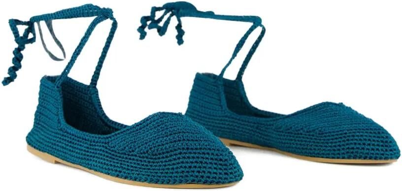 KASHURA Gehaakte platte ballerina's Blauw - Foto 5