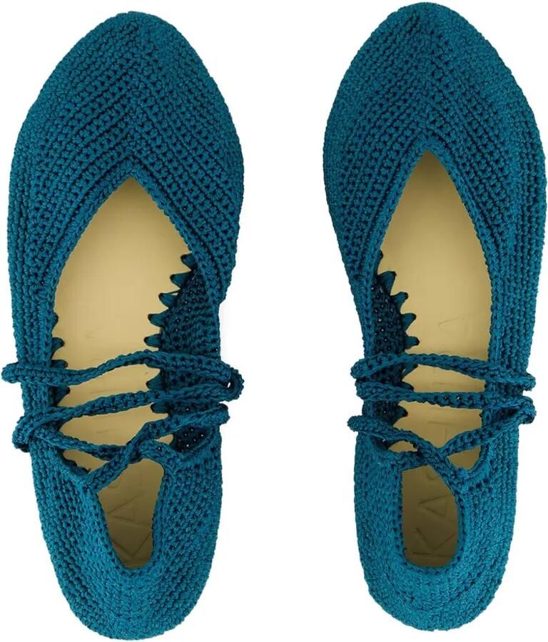 KASHURA Gehaakte platte ballerina's Blauw - Foto 3