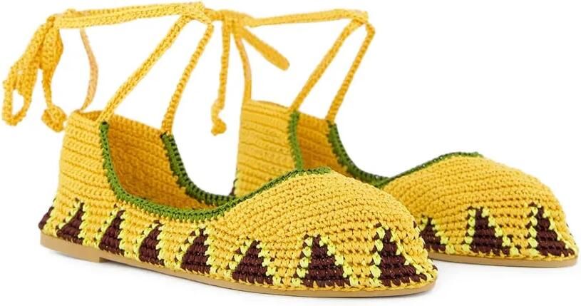 KASHURA Sunflower gehaakte ballerina's Geel