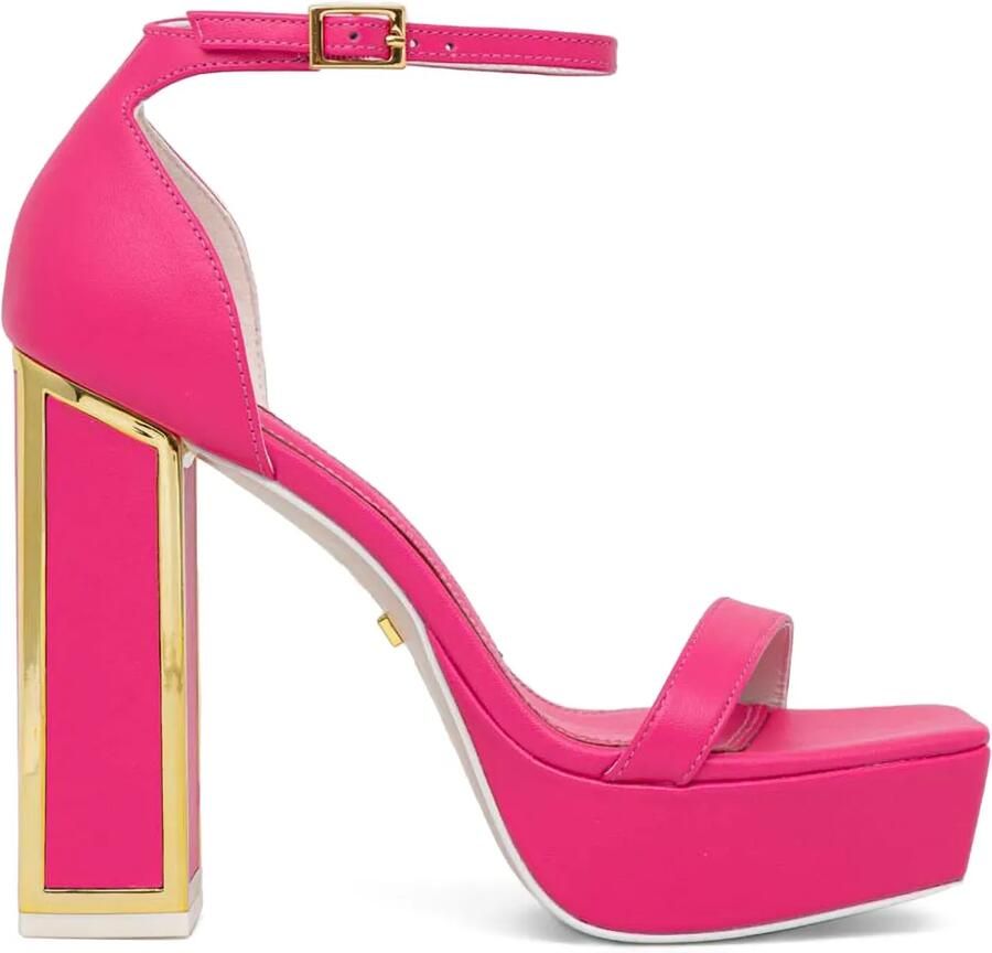 Kat Maconie 125 mm Missy sandalen met plateauzool en enkelbandje Roze