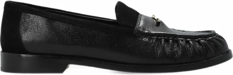 Kate Spade Penni gesmockte loafers met logo-plakkaat Zwart