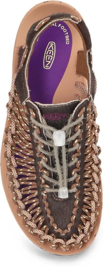 KEEN FOOTWEAR Unek Lea gevlochten sandalen Bruin - Foto 3
